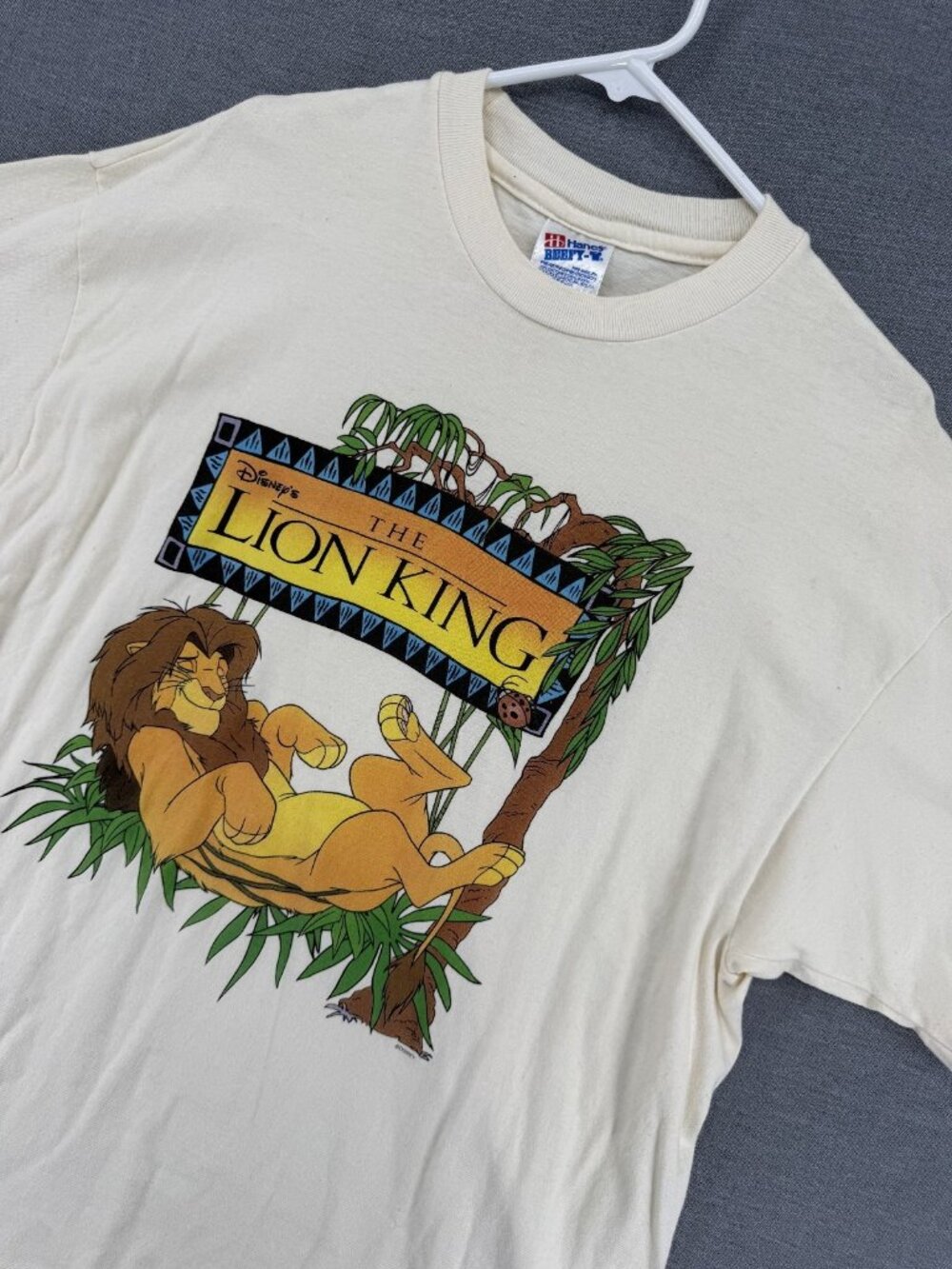Vtg Hanes Disney The Lion King T-Shirt Mens XL Tee Movie Promo Simba Chillin Y2K
